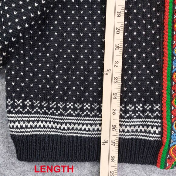 Dale of Norway Wool Cardigan Sz L Nordic Fair Isle Sweater Traditional Clasps - Picture 5 of 9